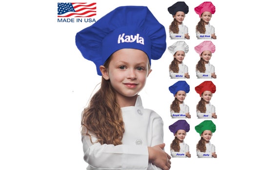 Toque De Chef Personnalisable Avec Nom Brodé - Pour Adulte Et Enfant - 100% Coton - Idéale Restaurant, école Culinaire, Cadeau - 11