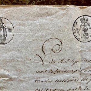 Antichi documenti legali francesi manoscritti, rari manoscritti effimeri del 1700, calligrafia artistica del XIX secolo, scrapbooking, accessori per lo styling fotografico