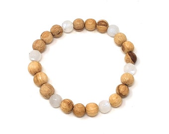 Palo Santo Bracelet: Moonstone -Harmony-