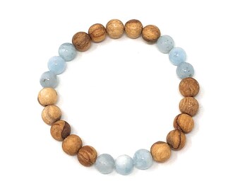 Palo Santo armband: aquamarijn 333