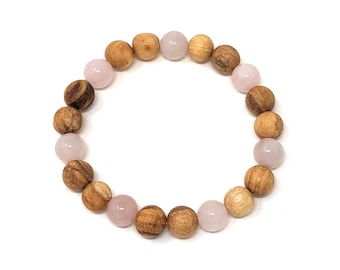 Palo Santo armband: Rozenkwarts-waarheid-