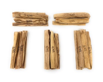 Laser Engraved Palo Santo: Love Sticks (25 Pieces)