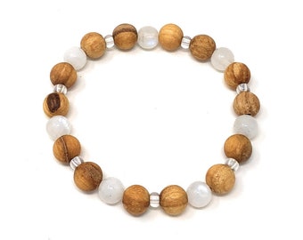 Palo Santo Bracelet: Moonstone -Brilliance-