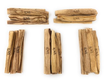 Laser Engraved Palo Santo: Love Sticks (25 Pieces)