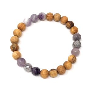 Palo Santo Bracelet: Amethyst -333-