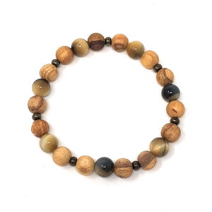 Palo Santo Bracelet: Yellow Tiger&#39;s Eye Brilliance