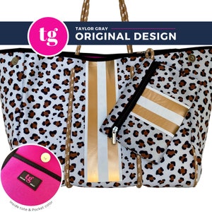 Neoprene large tote, Beach bag, Gym bag, Tennis, Exclusive, Vinyl Stripe, Pocket, Wristlet, Washable, Neoprene Bag