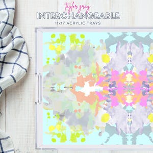 Interchangeable Insert Set, Inkblots Large Acrylic Tray, Modern Acrylic, Interchangeable Tray, Bar Cart, Home Decor, Coffee Table,