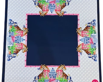 Mahjong Mat, Mahjong tablecloth, Mahj, Chinoiserie, mahjong chinoiserie, mahjong, neoprene, washable, bespoke, tigers, ginger jar