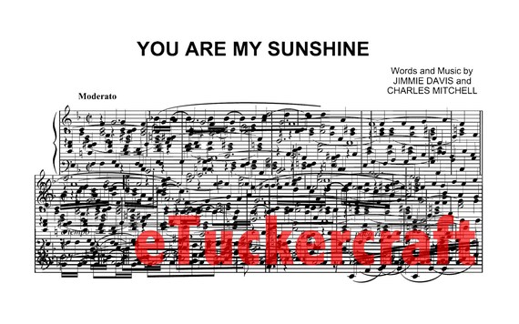 You Are My Sunshine Diy Sheet Music Wall Art Home Decor Etsy