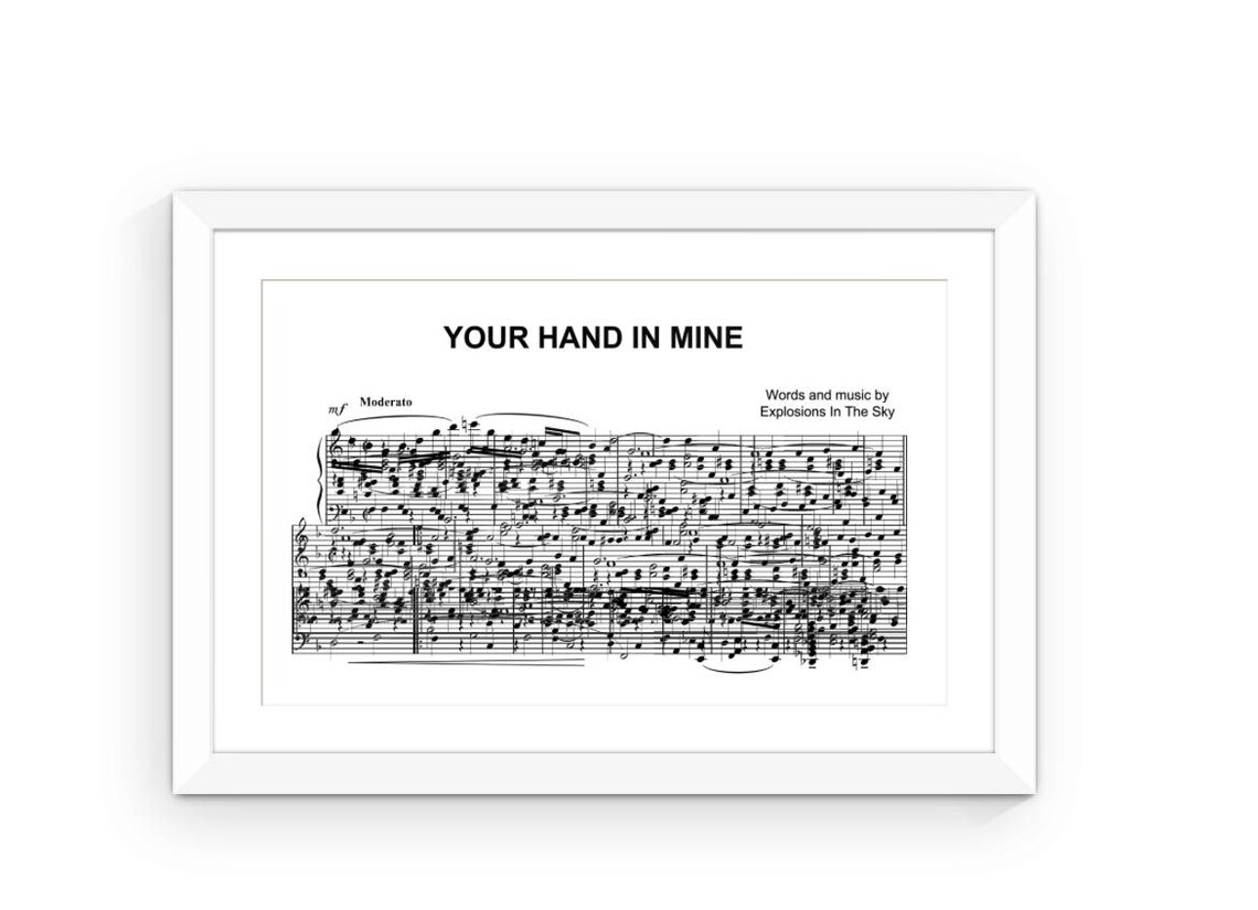 Your Hand in Mine by Explosions in the Sky DIY Sheet Music Etsy