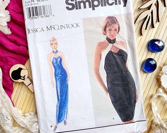 Designer 1994 evening dress sewing pattern - Simplicity 9262 - Jessica McClintock - sizes 10 - 12 (32.5&quot; - 34&quot; bust) - 1990&#39;s