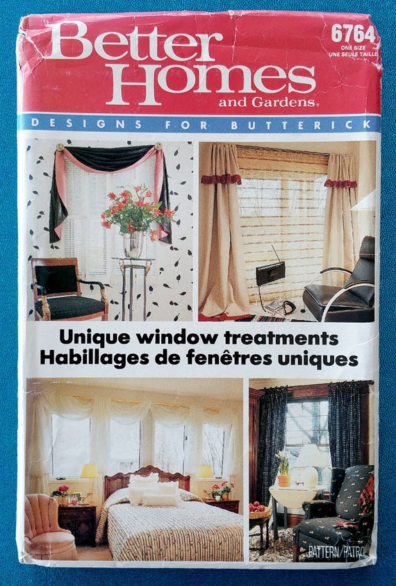 Unique Window Treatments Sewing Pattern Butterick 6764 Etsy