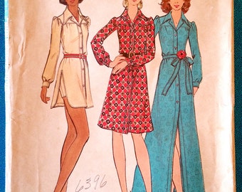 Vintage 1970's shirtdress and shorts sewing pattern - Butterick 6734 - size 14 (36" bust) - around 1971