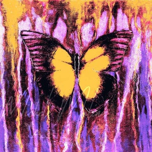Reminisce Butterfly, Butterfly Print Wall Art Butterfly Wall Decor Original Butterfly Art, Butterfly Painting Print, nature, wildlife beauty Purple/Yellow