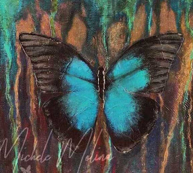 Reminisce Butterfly, Butterfly Print Wall Art Butterfly Wall Decor Original Butterfly Art, Butterfly Painting Print, nature, wildlife beauty Turquoise/Black