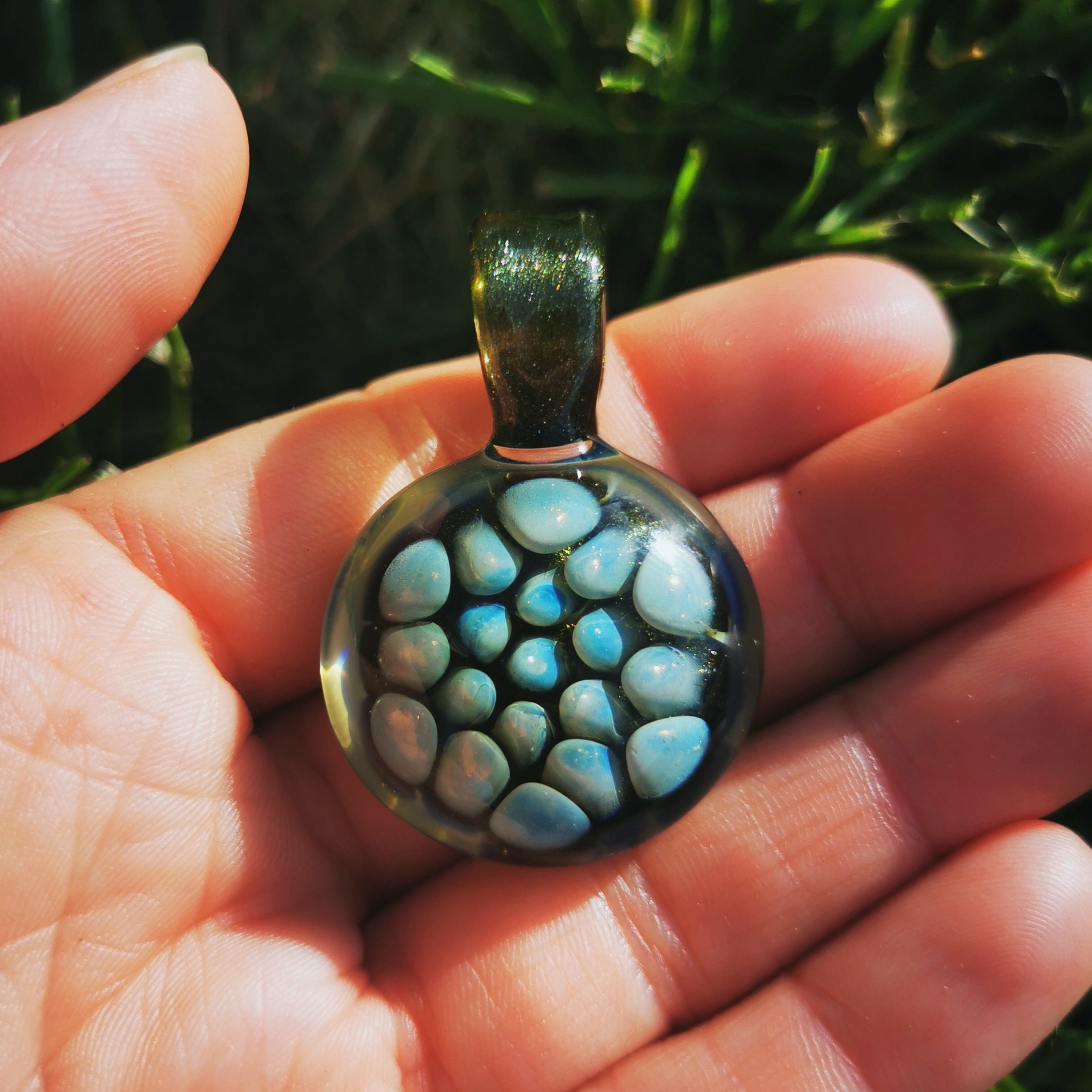 Zerk Glass Honeycomb Glass Pendant Heady Pendy Glass Art Etsy