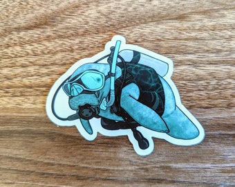 Scuba Diver Manatee | Manatee Sticker