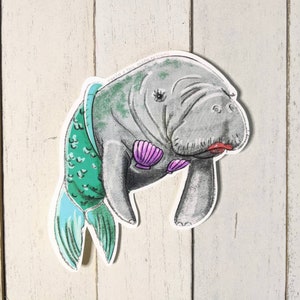 Mermaid Manatee Sticker | Chubby Mermaid