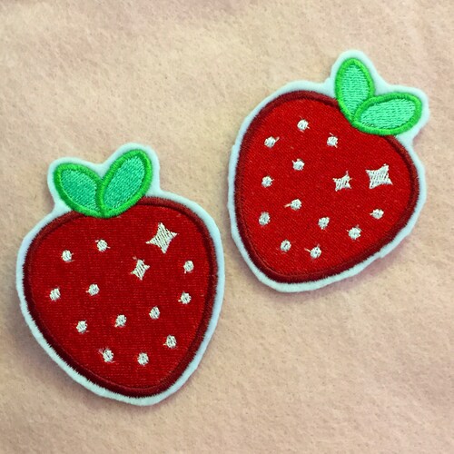 IRON ON PATCH Sparkle Strawberry Kawaii Fruit Cottage Etsy