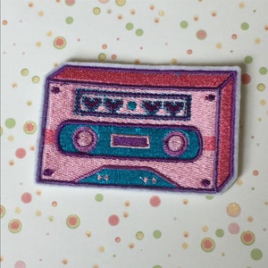 IRON ON PATCH - Retro cassettemuziek punk uit de jaren 80