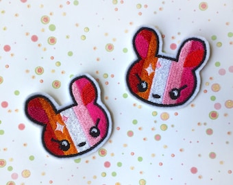 PARCHE TERMOADHESIVO - Bandera del Orgullo Lésbico Sáfico - Conejito