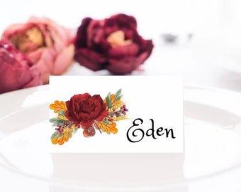 Elegante Thanksgiving Namen Tischkarten - Printable