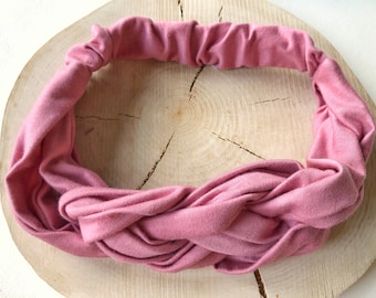 Rose Braided Bamboo Headband for Curly Hair Women, Soft, Modern & Elegant 100% Organic Bio