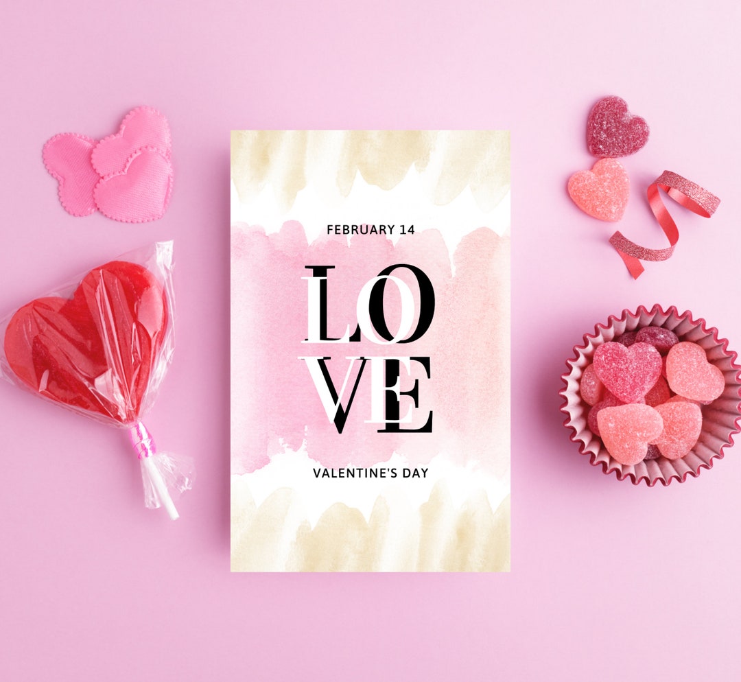 Valentine's Day Printable Valentine's Day Wall Art Pink Wall Art