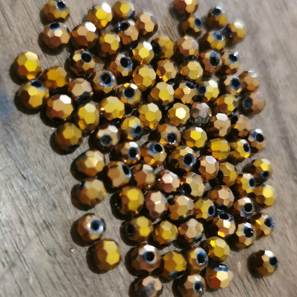 Perles de verre à facette 4 mm