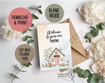 Welcome To Your New Home Greeting Card | Realtor Thank You Card | 5x7 in. | PDF | Digital Print | Cute