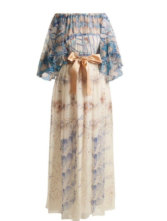 Vintage Zandra Rhodes silk Chiffon Dress