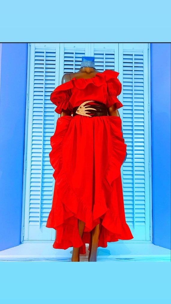 Vintage Frank Usher red dress