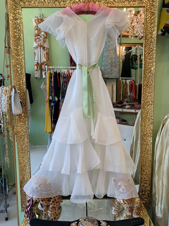 1930s sheer white dress
