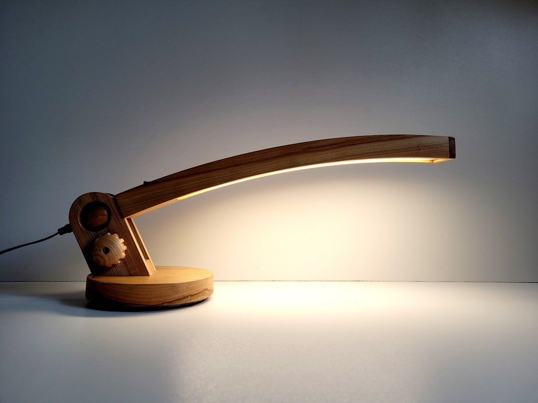 Table LED Lamp, Wooden Reading Lamp, Wood Lamp, Desk Light, Nightlight Etsy