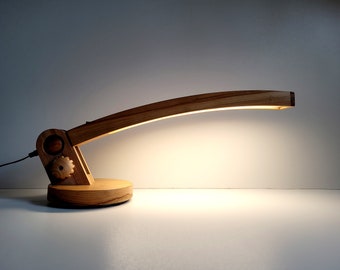 Table LED Lamp, Wooden Reading Lamp, Wood lamp, Desk Light, Nightlight