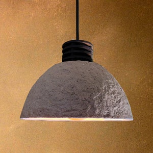 Lampada in cartapesta, lampada a sospensione, naturale