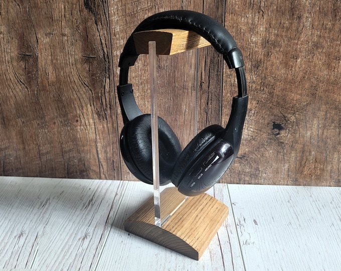 Headphone stand wood (ash) + acrylic