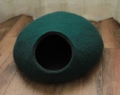 Turquoise Cat Cave. Handcrafted Cat Bed. Natural Wool. Handmade with love.