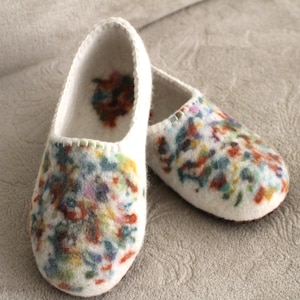 Handcrafted Wool Slippers: Natural Undyed Felted Indoor Shoes