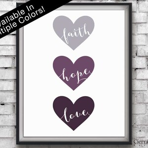 Faith, Hope, Love, Christian Quote, Religious Quote, Christian Art, Faith Hope Love, Bible Quote, Wedding Gift, Marriage Quote, Family Quote