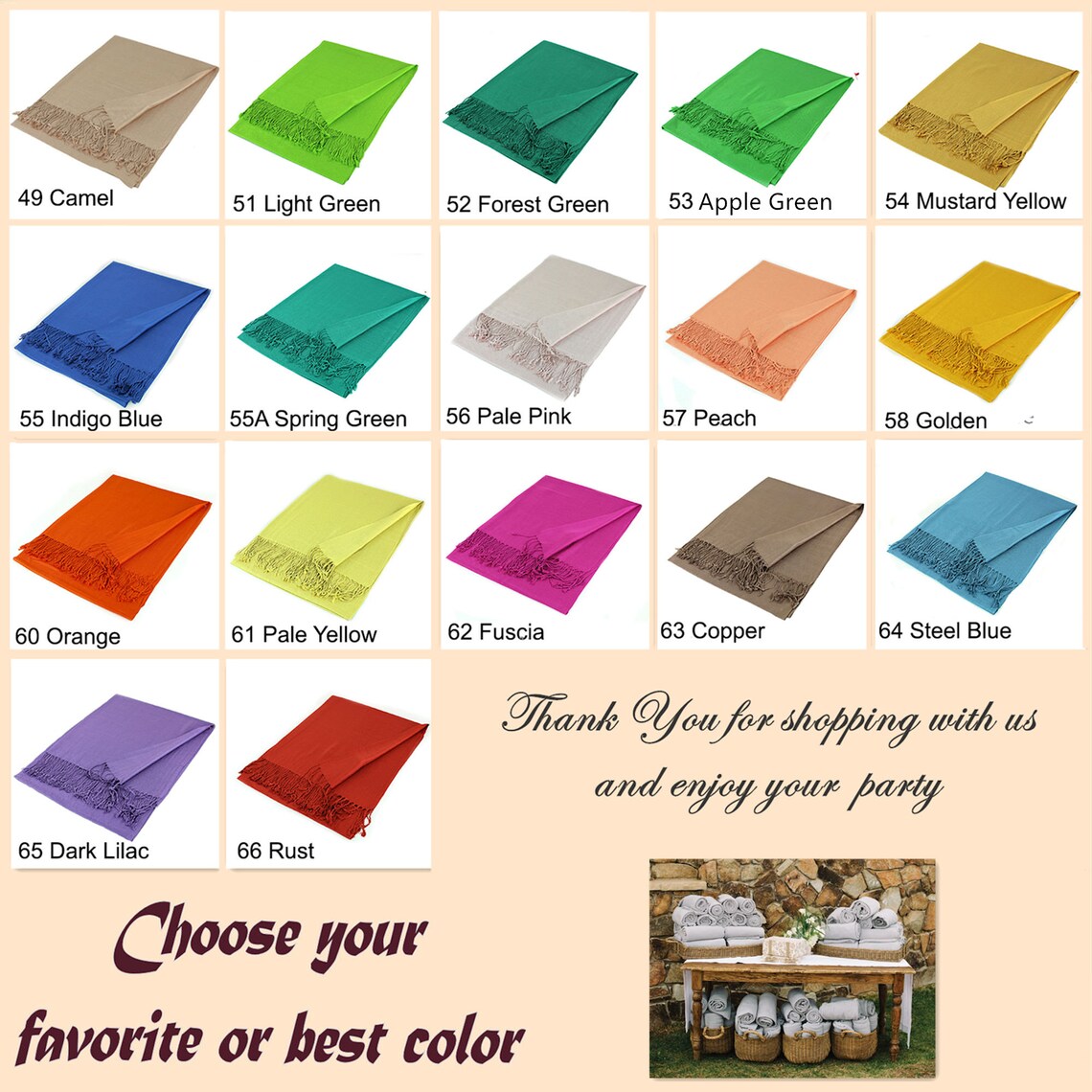 12pc Pashmina Wholesale Bulk Wedding Favors Etsy