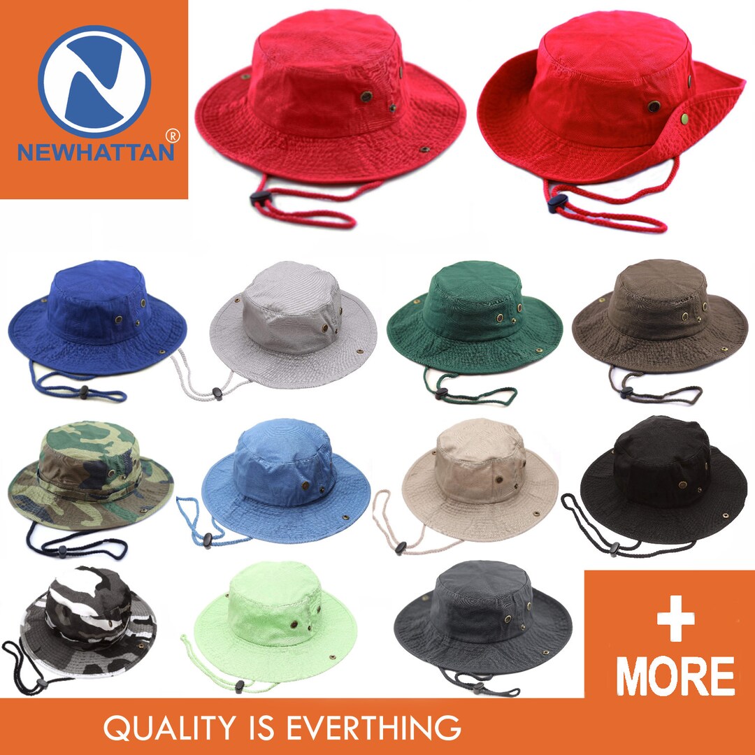 Genuine Newhattan Safari Bucket Hat Fisheman Chinstrap Summer Cap Palin
