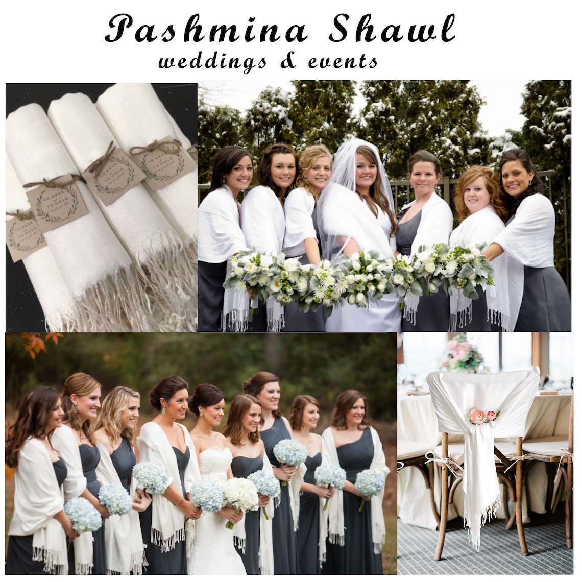 White Pashmina Wholesale bulk Wedding favors Bridesmaids Etsy