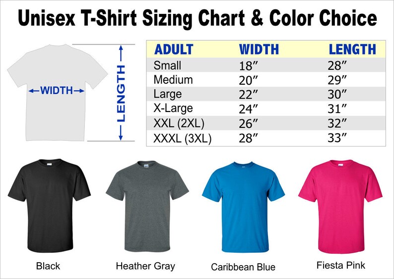 Russell T Shirt Color Chart