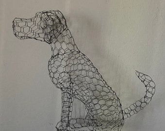 Mini Great Dane Topiary, Sitting Dog Sculpture