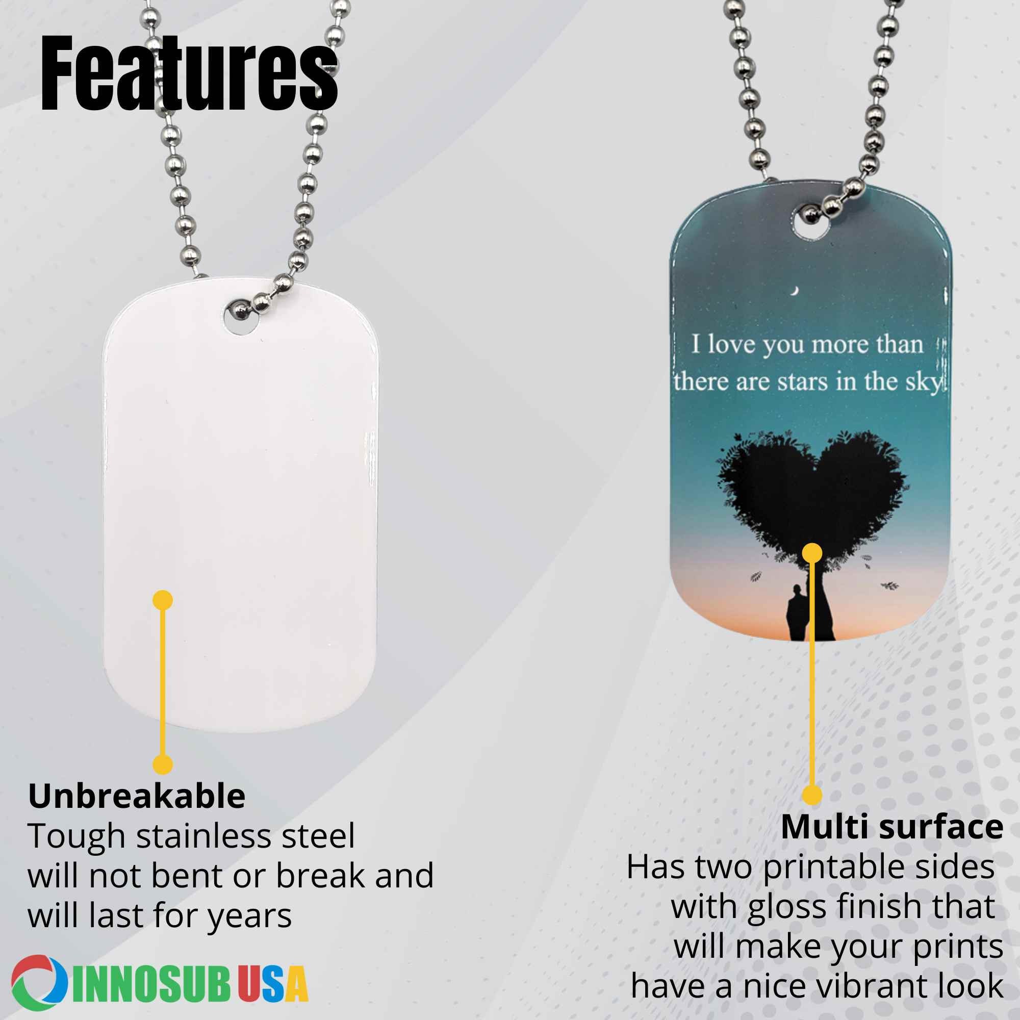 Sublimation Dog Tag Blank Locket 2 Sided - Stainless Steel - SPC -  Sublimation Phone Cases