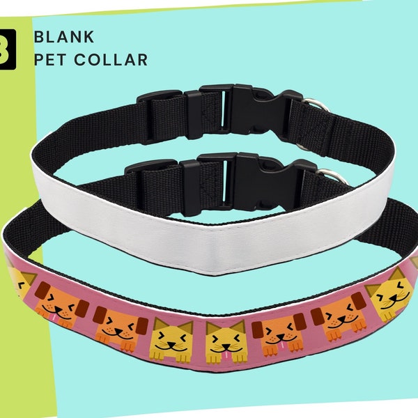 pet collar sublimation blank,100% Polyester Adjustable with Buckle Blank Dog Collar for Dye Sublimation by INNOSUB USA
