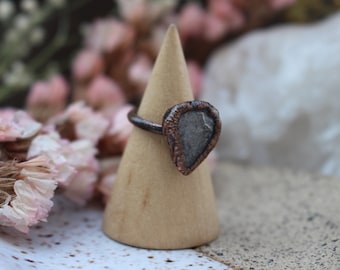 Natural Lepidolite Ring, Copper Plated, Handmade, One Of A Kind