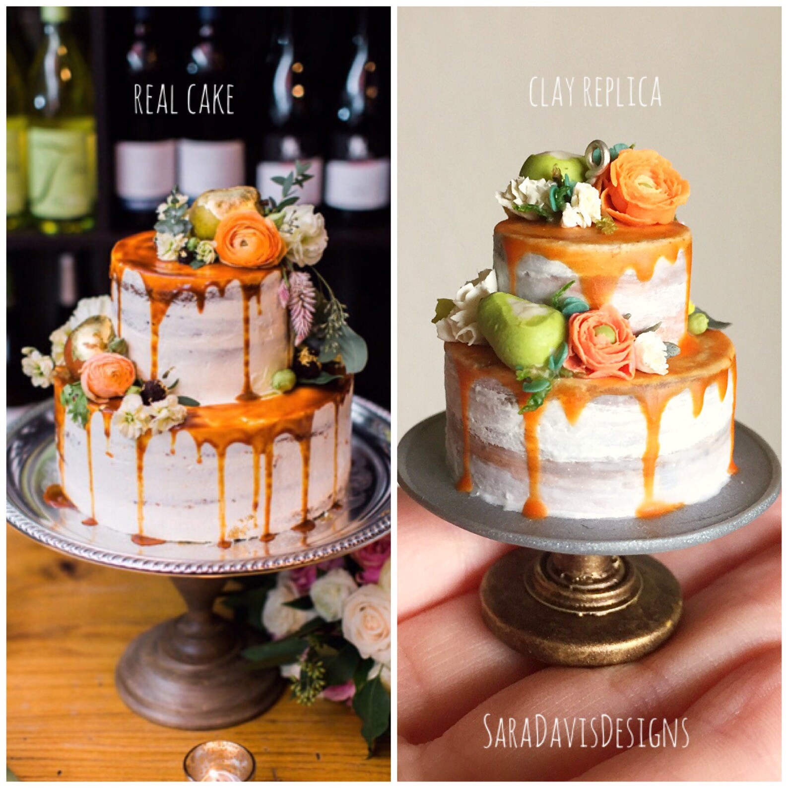 Wedding Cake Replica Wedding Cake Ornament Clay Cake Etsy